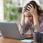 Worried,Self,Employed,Complaining,After,Discover,Online,Mistale,On,Laptop