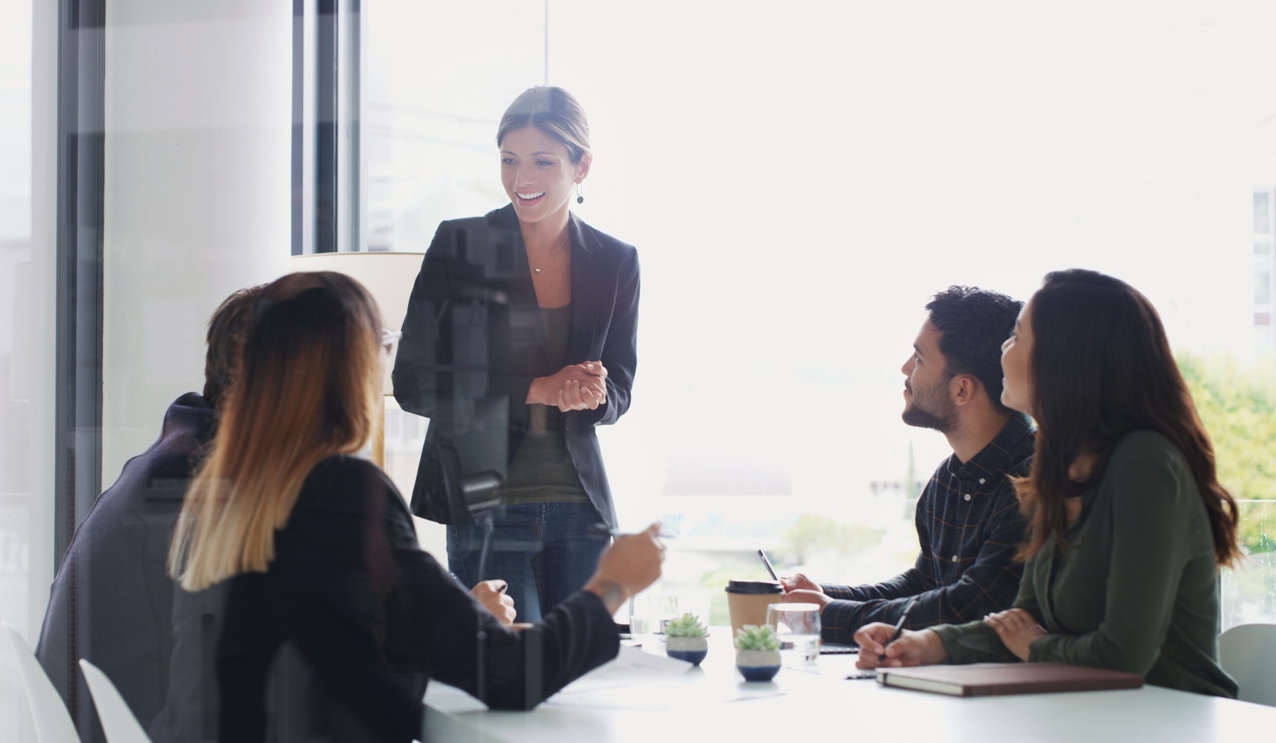 Business,People,,Teaching,And,Presentation,With,Woman,In,Office,For